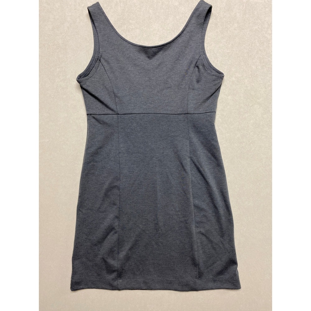 New York & Company Womens Charcoal Gray V-Neck Sleeveless Sheath Dress Medium